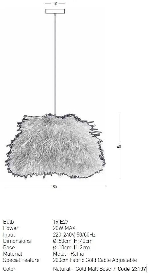 Lustra/Pendul rafie natural boho style Kalla