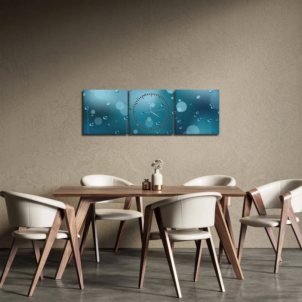 Tablou cu picături (cu ceas) (90x30 cm)