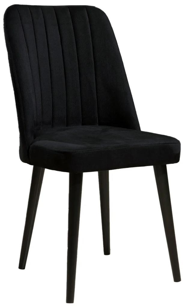 Set 2 scaune haaus Polo, Negru, textil, picioare metalice