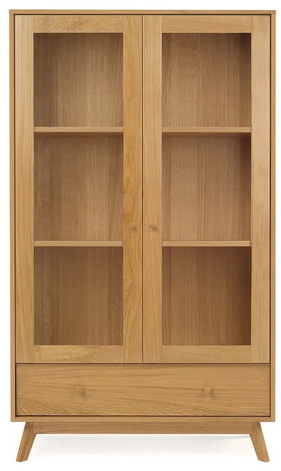 Vitrină în culoare naturală cu aspect de lemn de stejar 100x170 cm Kensal – Woodman