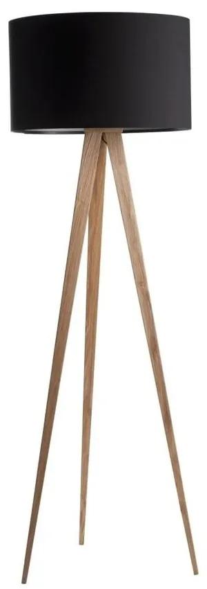 Lampadar Tripod wood, picioare din lemn, negru