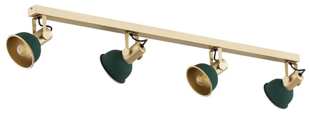 Lustra cu 4 spoturi directionabile design modern Lenora auriu, verde