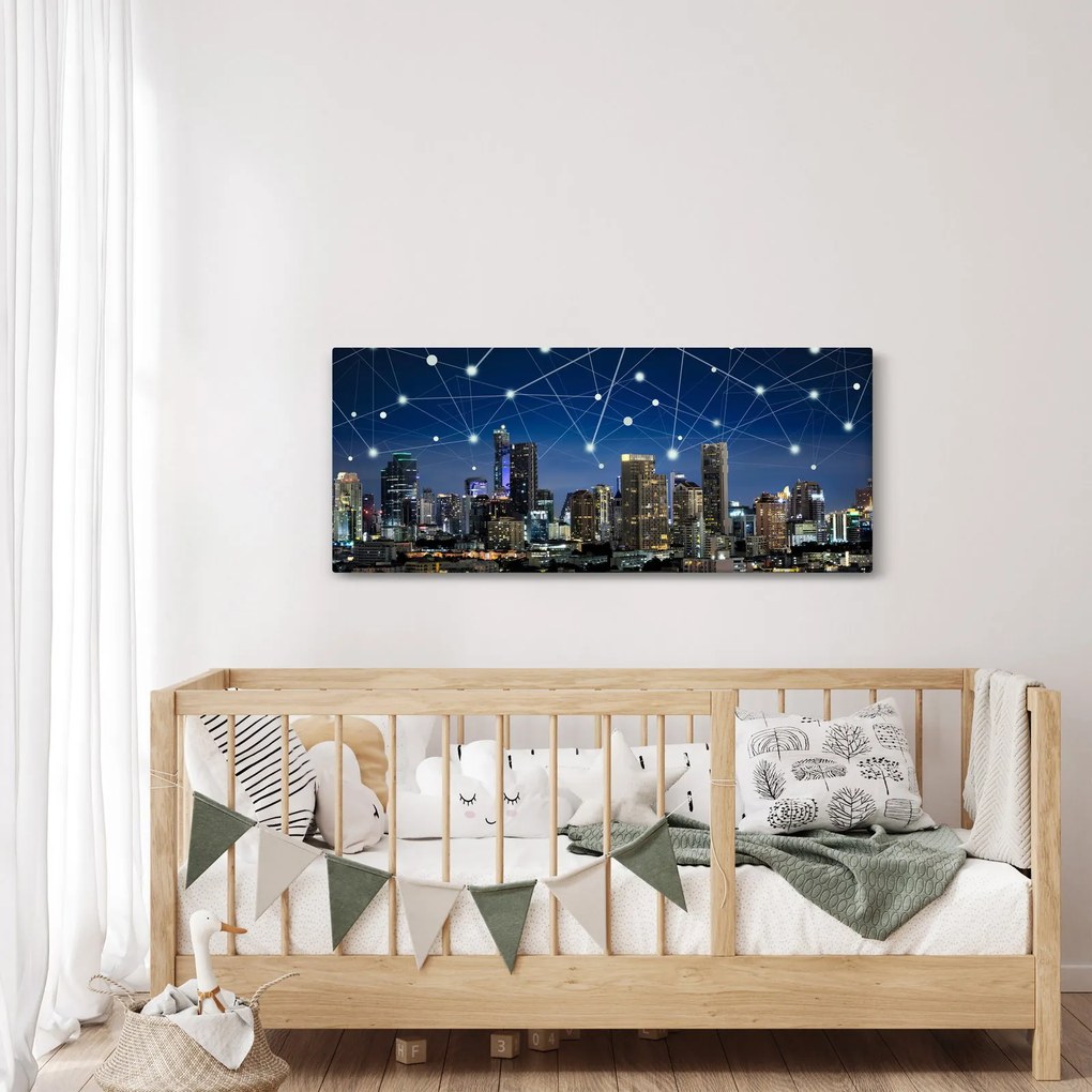 Tablou - Municipiul nocturn (120x50 cm)