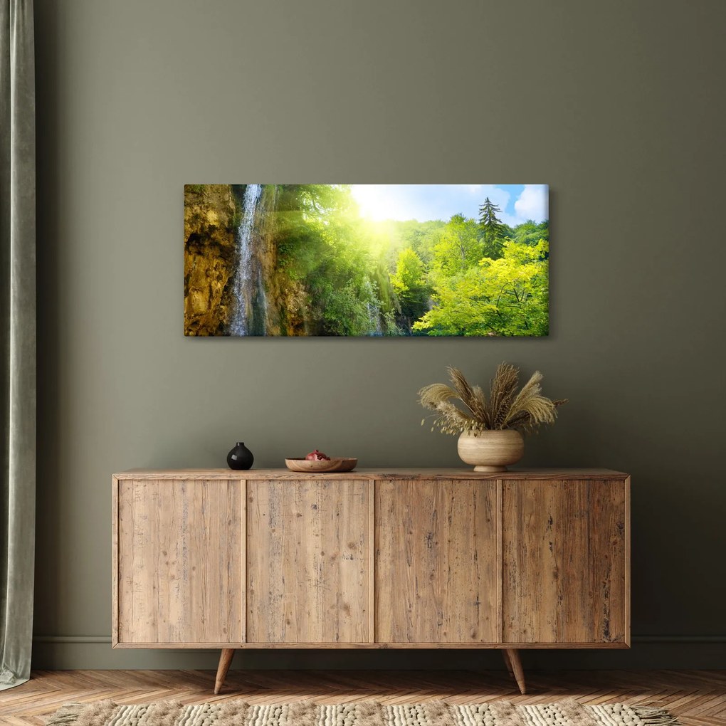 Tablou - cascadele în djunglă (120x50 cm)