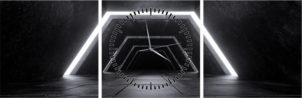 Tablou - Tunel futurist (cu ceas) (90x30 cm)
