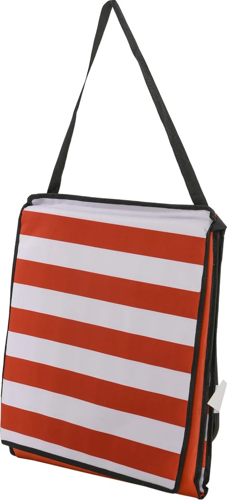 Outsunny Set de 2 covorașe de plajă căptușite saltea de plajă spătar reglabil multi-poziții 142 x 51 x 40 cm alb și roșu | Aosom Romania