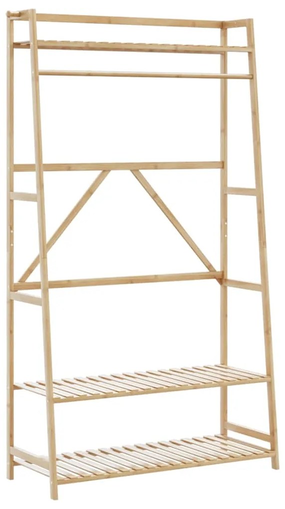 vidaXL Cuier pentru haine cu rafturi, 110x40x180 cm, bambus