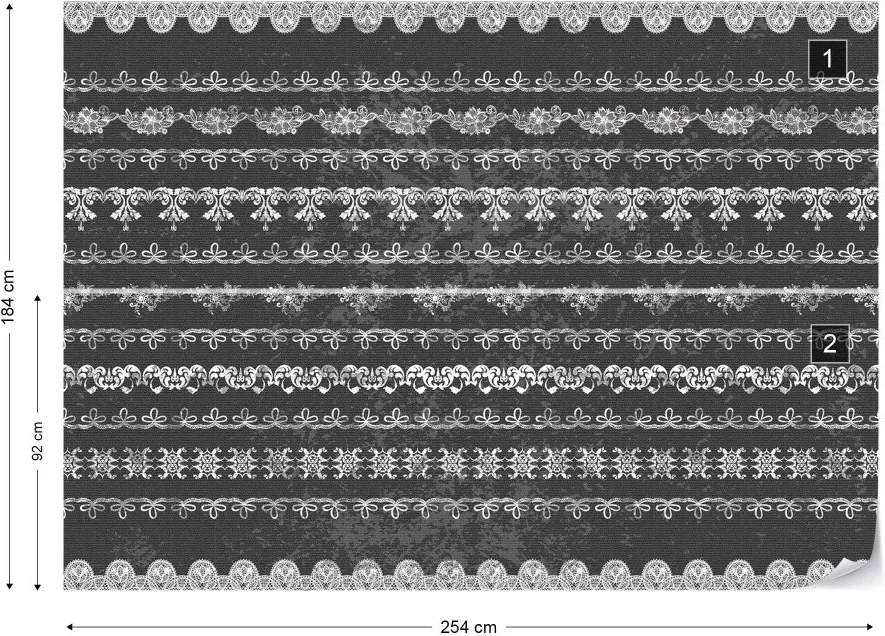 Fototapet GLIX - Vintage Lace Pattern  + adeziv GRATUIT Tapet nețesute - 254x184 cm