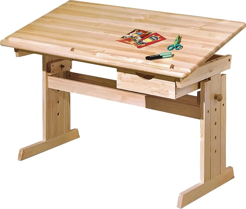 Masa birou Julia, pin, lemn, 109x55x63/96 cm