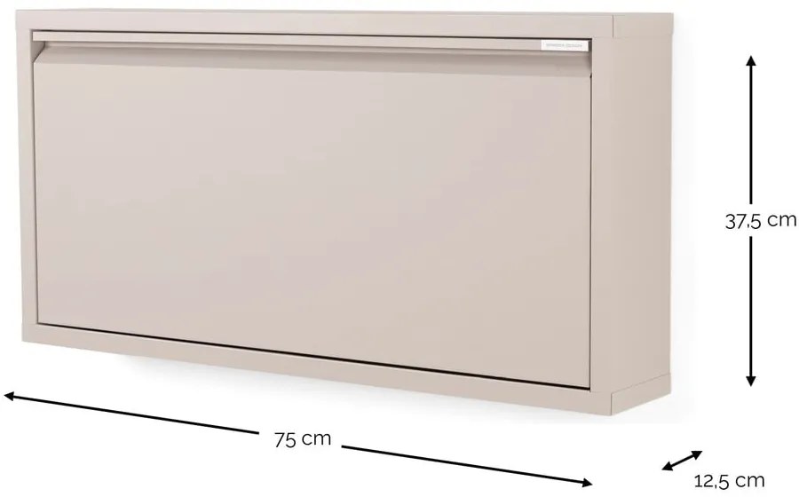 Pantofar taupe cu deschidere înclinată din metal 75x37,5x12,5 cm Billy – Spinder Design