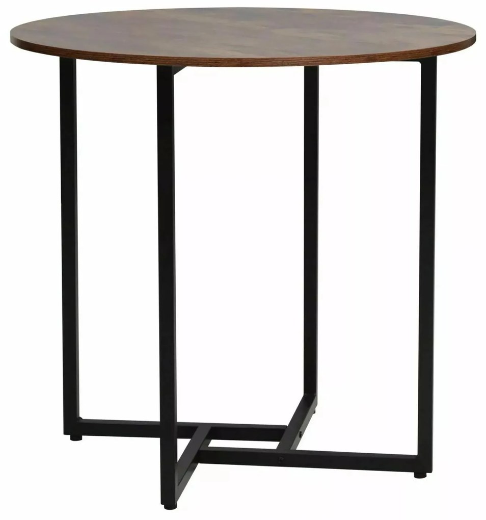 Masa rotunda de dining ALTO II 80 cm, decor rustic maro