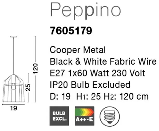 Pendul design modern minimalist Peppino cupru NVL-7605179