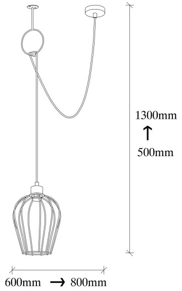 Lustră pe cablu TEL 1xE27/40W/230V
