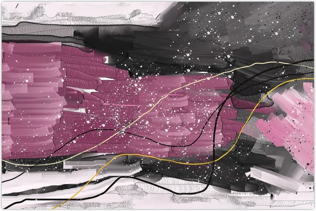 Tablou - Abstracție roz-roșu (90x60 cm)