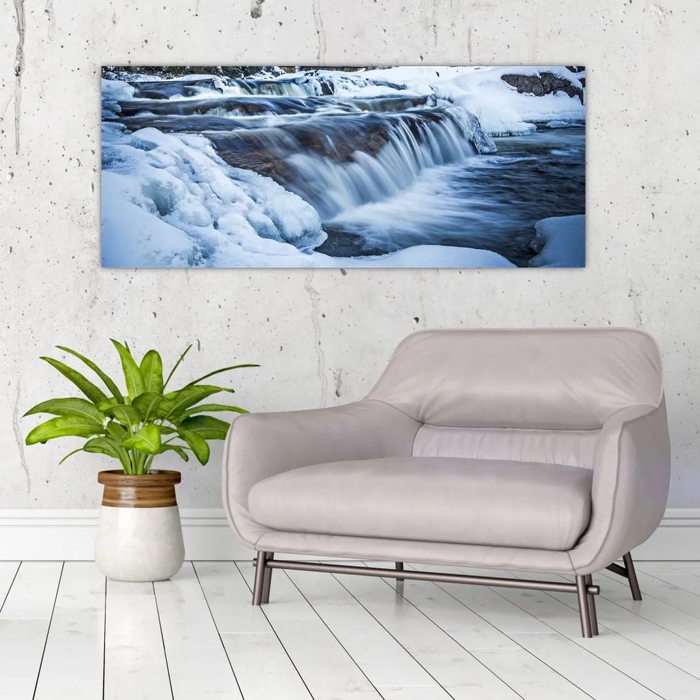 Tablou - Râu iarna (120x50 cm)