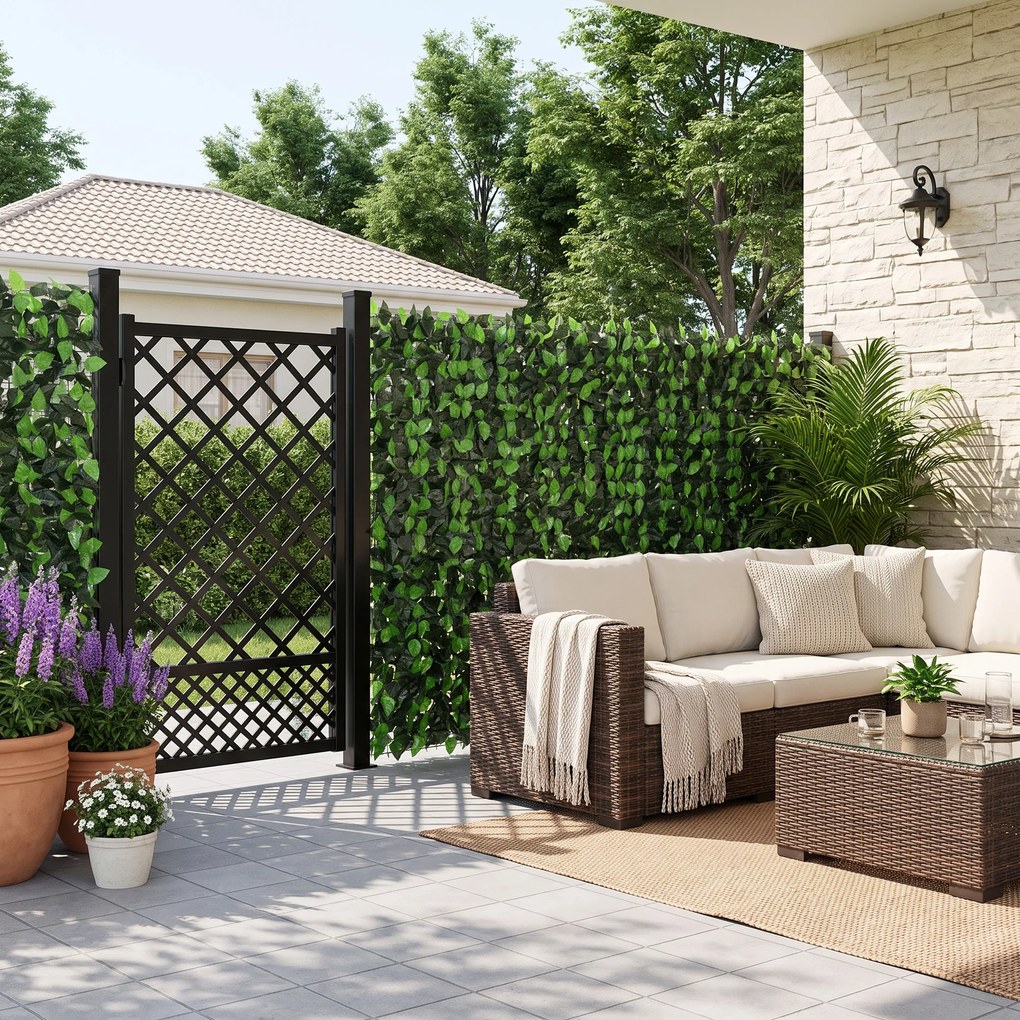 Gard artificial Verde Outsunny, 1X3m, iedera artificiala, frunze artificiale | Aosom RO