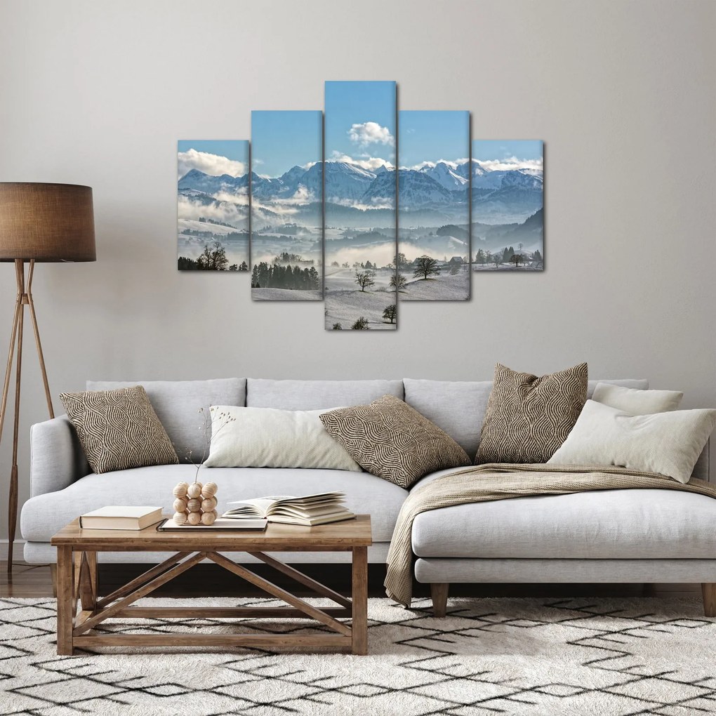 Tablou cu munții înzăpeziți (150x105 cm)