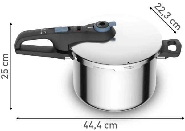 Oală sub presiune Tefal 6 l SECURE TRENDY oțel inoxidabil