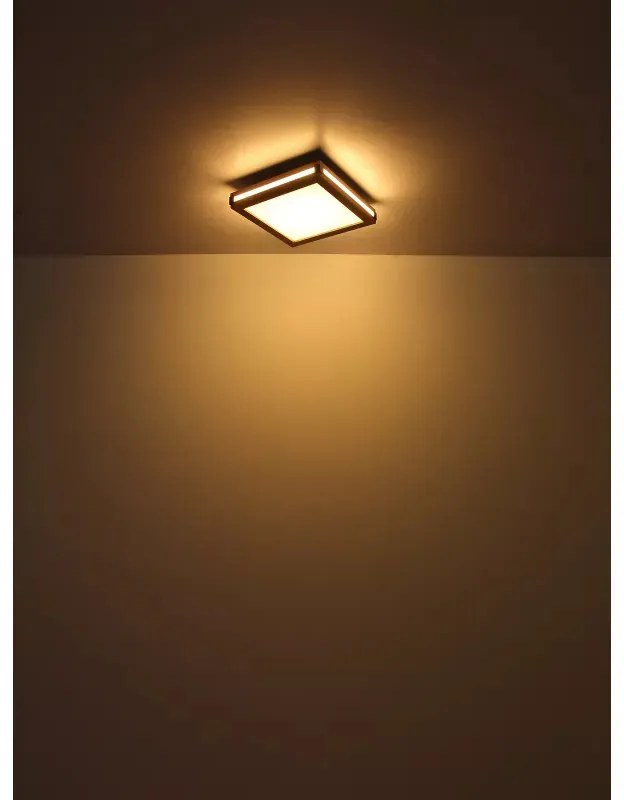 Plafoniera LED Carla 41589D2, 24W, 1340lm, lumina calda, IP20, neagra+maro, Globo Lighting
