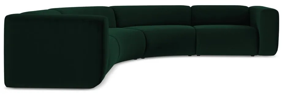 Colțar verde închis cu tapițerie din catifea Ekahi – Makamii