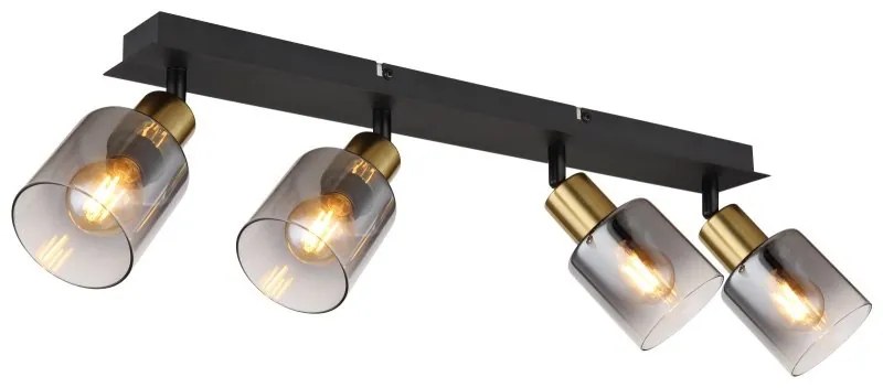 Plafoniera 4L design modern Hollsy negru, auriu