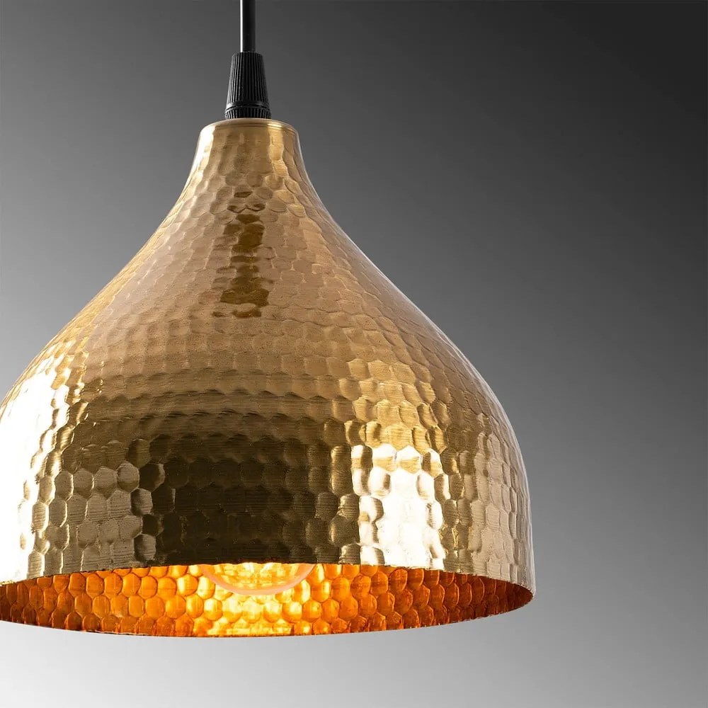 Lustră aurie cu abajur din metal ø 18 cm Tattoo – Opviq lights