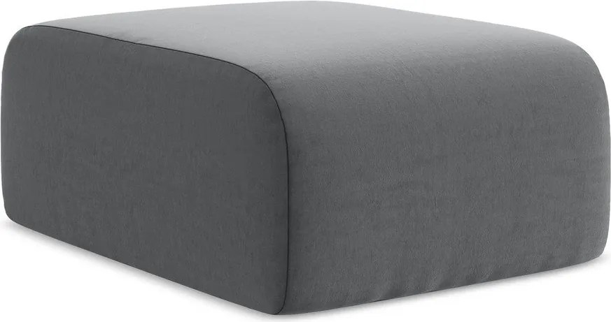 Taburet gri cu tapițerie din catifea Lani – Makamii