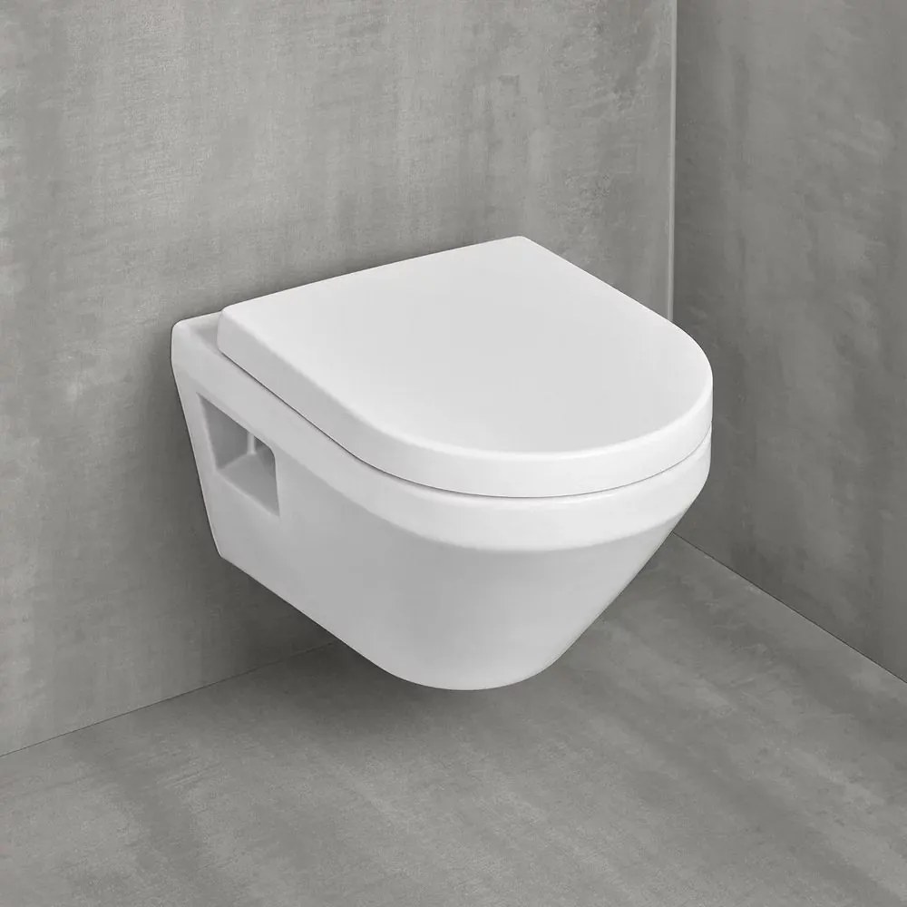 Set vas WC suspendat Villeroy&Boch Arhitectura TwistFlush Rimless cu capac softclose