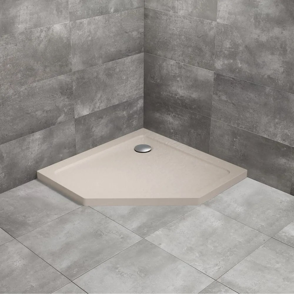 Cadita dus pentagonala Radaway Doros PT Stone 80x80 cm acril casmir