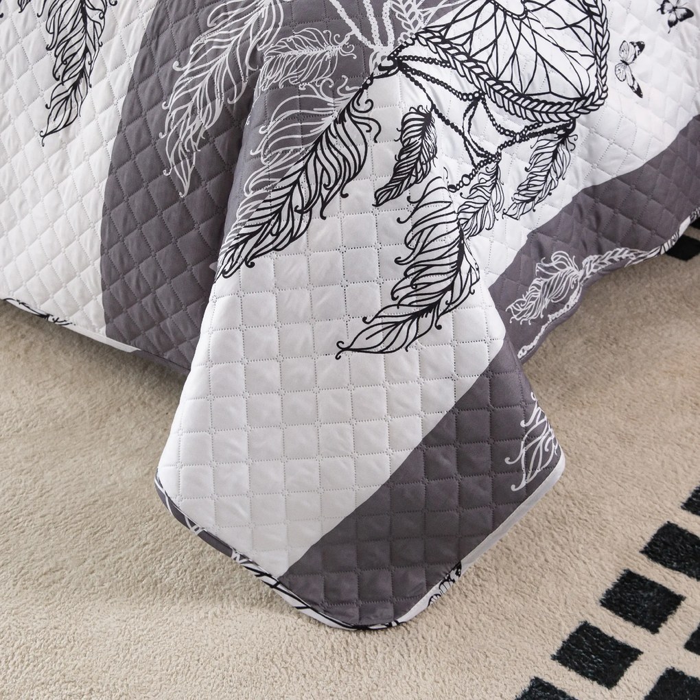 Cuvertura de pat TIRSO gri-alb Dimensiune: 170 x 210 cm