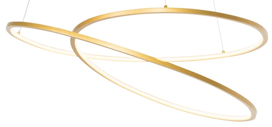 Lampă suspendată de design aurie 72 cm inclusiv LED cu dimmer în 3 trepte - Rowan
