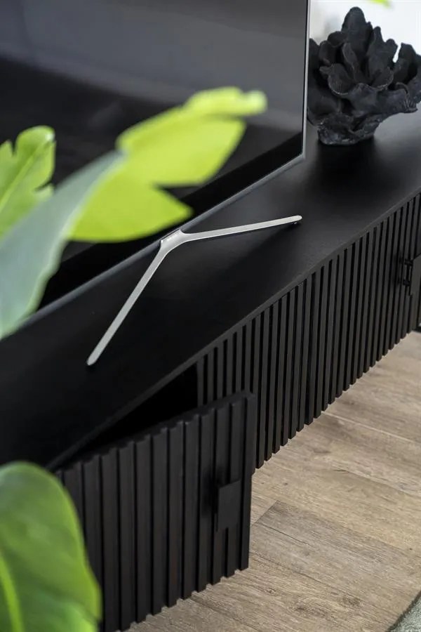 Comoda TV din lemn de mango Remi 170 cm neagra