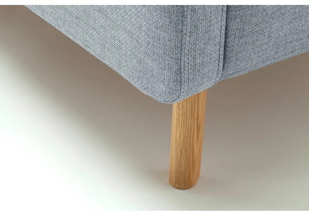 Pat matrimonial albastru prăfuit tapițat cu spațiu de depozitare cu somieră 140x200 cm Lotte – Meise Möbel