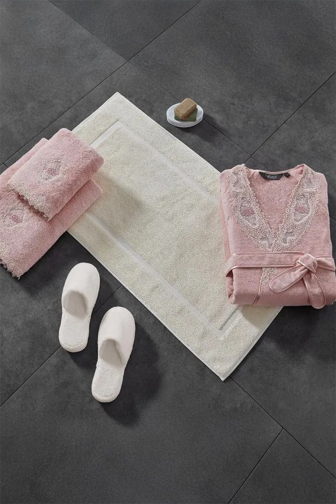 Halat elegant DESTAN de damă în cutie cadou L Roz pal / Dusty rose