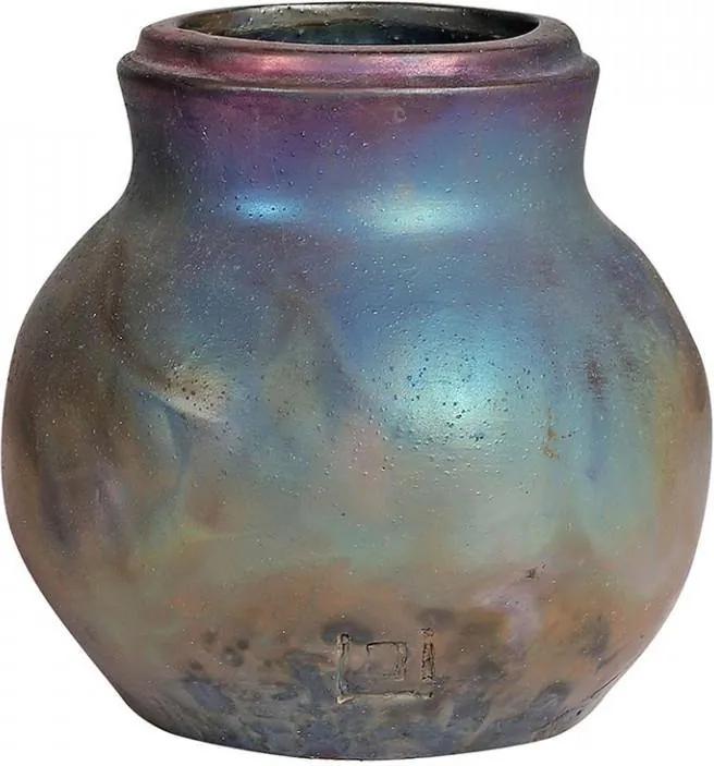 Vaza decorativa aramie din ceramica 14 cm Raku