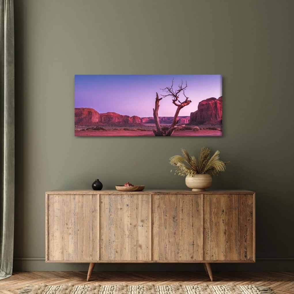 Tablou u copaci lângă pietrile roșii (120x50 cm)