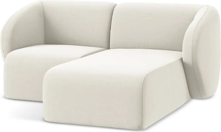 Colțar bej cu tapițerie din catifea (cu colț pe partea dreaptă/cu șezlong) Lani – Makamii