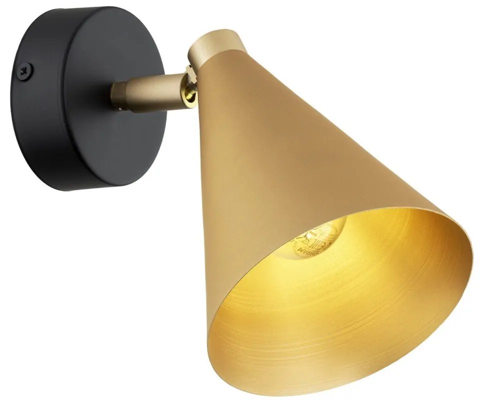 Aplica de perete / tavan cu spot directionabil design modern Lucinda negru, auriu