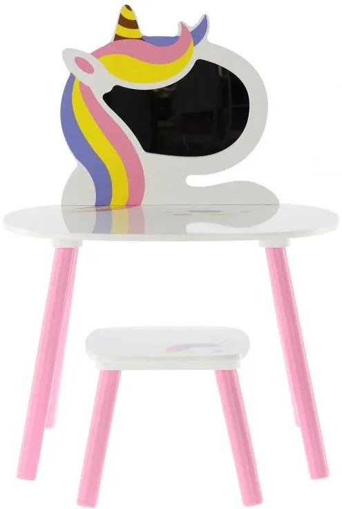 Adela 01 Masa de toaleta cu scaun Unicorn 4621 Alb - Magic