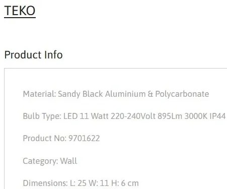 Aplica de perete baie cu 2 surse de lumina LED TEKO