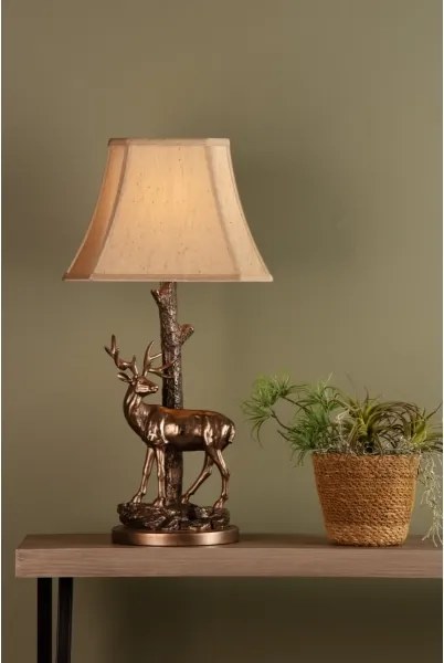 Där Lighting GUL5545-X - Lampă de masă GULLIVER 1xE27/60W/230V bej/bronz