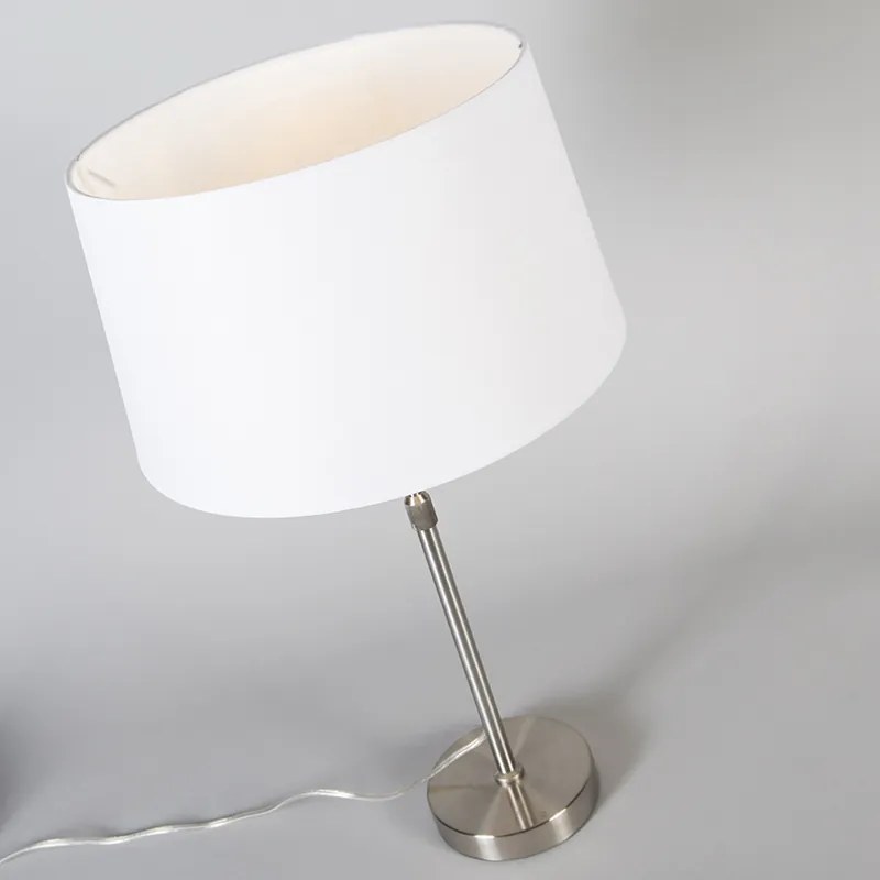 Lampă de masă din oțel cu abajur alb 35 cm reglabilă - Parte