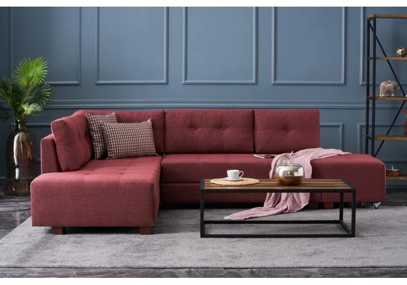 Canapea Tip Coltar Manama Corner Sofa Bed Left - Claret Red
