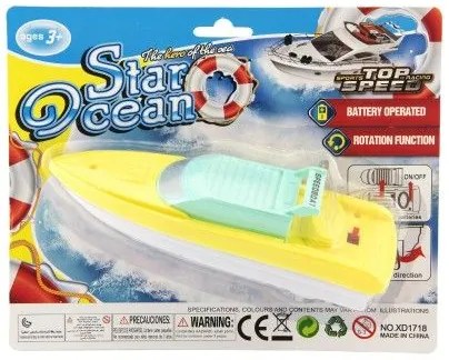 Barcă cu motor / Barcă 17x5cm plastic pe baterii