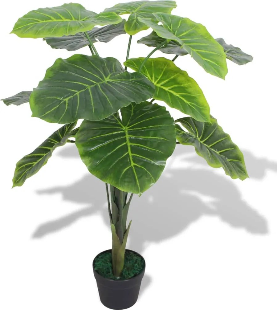 vidaXL Plantă artificială Taro cu ghiveci, 85 cm, verde