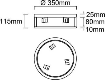 Open Design OR85792 - Plafonieră SANDRO 3xE14/12W/230V Ø 35 cm, crom mat