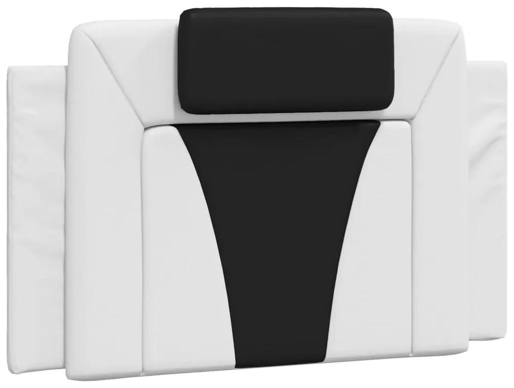 374766 vidaXL Pernă pentru tăblie pat, alb și negru, 80 cm, piele artificială