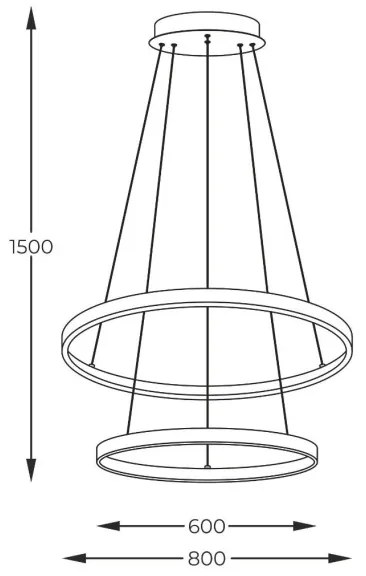 Lustră LED pe cablu Zuma Line 2023200-GD BRENO LED/60W/230V 3000/4000/6000K