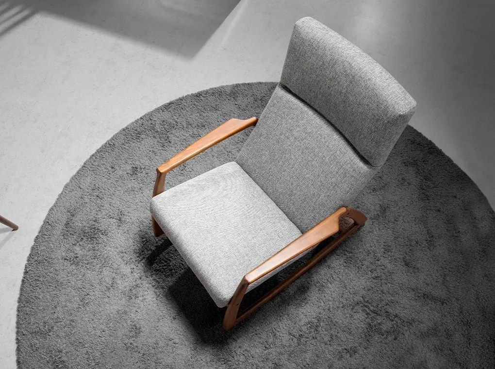 Fotoliu balansoar stil avangardist Rocking Chair gri