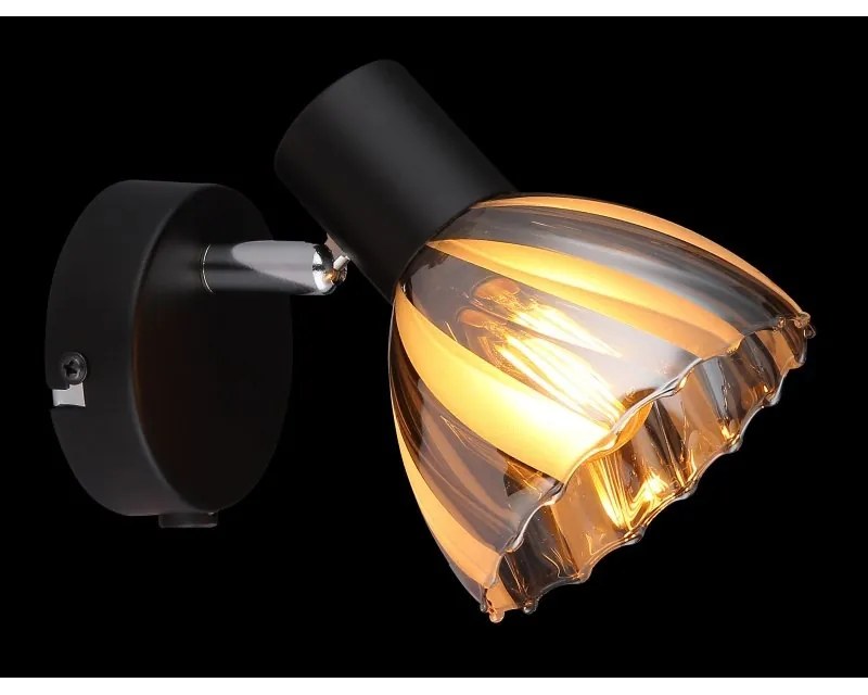 Aplica metal negru sticla fumurie ZACHERY